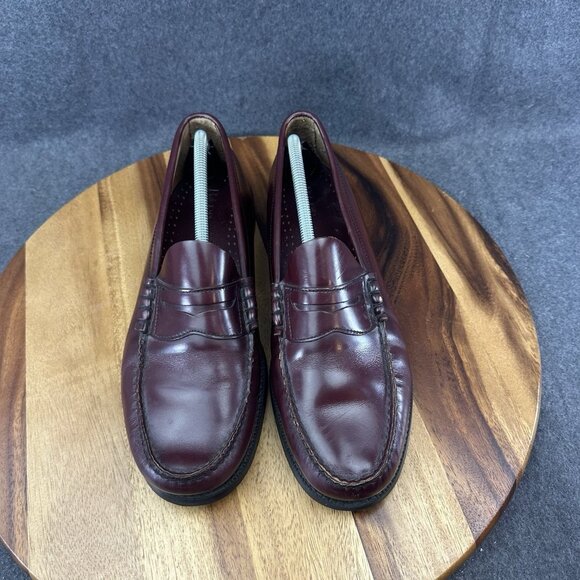 GH Bass Mens Walton Penny Loafer Size 11M Burgundy Leather Slip On Dress Shoe - Picture 4 of 11